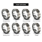 font options for inside engraving on silver tipper truck rings