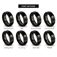 font options for inside engraving on black tire rings