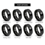 font options for inside engraving on black tire rings