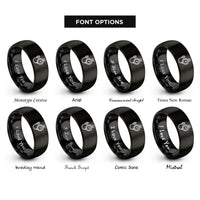 font options for inside engraving on black tire deflator gauge rings