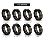 font options for inside engraving on gunmetal & black tire deflator gauge rings