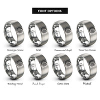 font options for inside engraving on gray tire rings