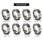 font options for inside engraving on gray tire rings