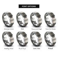 font options for inside engraving on gray tire rings