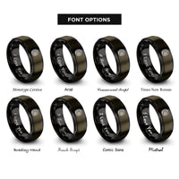 font options for inside engraving on gunmetal & black tire rings