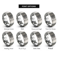 font options for inside engraving on silver tire imprint rings