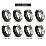font options for inside engraving on black & grey tire sidewall beadlock rings