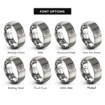 font options for inside engraving on silver tire sidewall beadlock rings