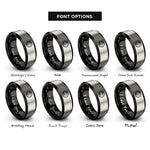 font options for inside engraving on black & gray tire tracks rings