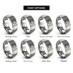 font options for inside engraving on grey tire tracks rings