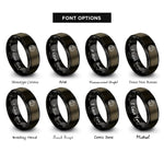 font options for inside engraving on gunmetal & black tire tracks rings