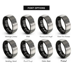font options for inside engraving on black & grey tire tread rings