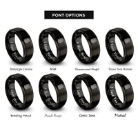 font options for inside engraving on black tire tread rings