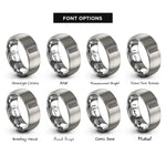 font options for inside engraving on silver tire tread rings