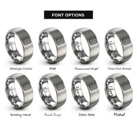 font options for inside engraving on gray tire tread rings