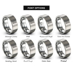 font options for inside engraving on silver tire tread rings