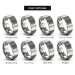 font options for inside engraving on silver tire tread rings