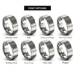 font options for inside engraving on gray tire tread rings