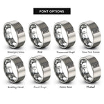 font options for inside engraving on gray tire tread rings