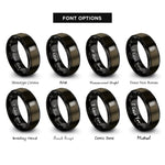 font options for inside engraving on gunmetal & black tire tread mark rings