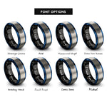 font options for inside engraving on black & blue & grey tire wheel rings