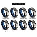 font options for inside engraving on black & blue & grey tire wheel rings