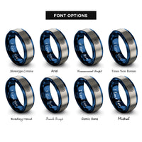 font options for inside engraving on blue & silver tire wheel rings