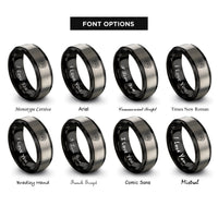font options for inside engraving on black & grey tire wrench rings