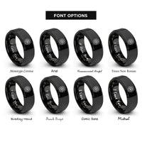 font options for inside engraving on black tire wrench rings