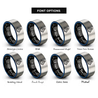 font options for inside engraving on black & blue & grey tiwaz rings