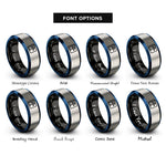 font options for inside engraving on black & blue & grey tiwaz rings