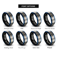 font options for inside engraving on black & blue & grey tiwaz rings