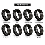 font options for inside engraving on black tiwaz rings