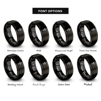 font options for inside engraving on black tiwaz rings