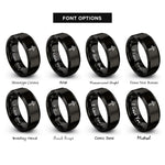 font options for inside engraving on black tiwaz rings