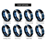 font options for inside engraving on blue & gray tiwaz rings
