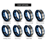 font options for inside engraving on blue & grey tiwaz rings
