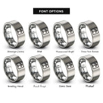 font options for inside engraving on grey tiwaz rings