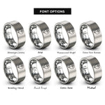 font options for inside engraving on silver tiwaz rings