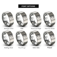 font options for inside engraving on silver tiwaz rings