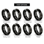 font options for inside engraving on black & gray tiwaz rune rings