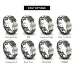 font options for inside engraving on gray tiwaz rune rings