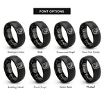 font options for inside engraving on black tn rings