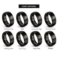font options for inside engraving on black tn rings