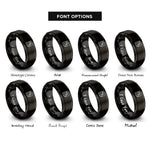 font options for inside engraving on black tn rings