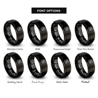 font options for inside engraving on black tn rings