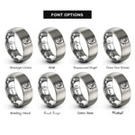 font options for inside engraving on grey tn rings