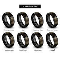 font options for inside engraving on gunmetal & black tn rings
