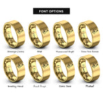 font options for inside engraving on gold to heart rings
