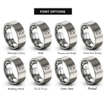 font options for inside engraving on gray toad rings